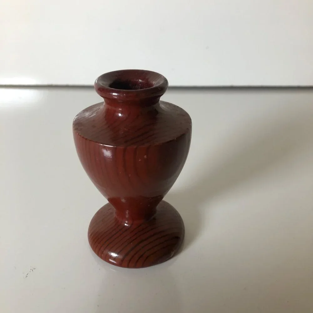 California Redwood Miniature Wood Bud Vase Home Decor